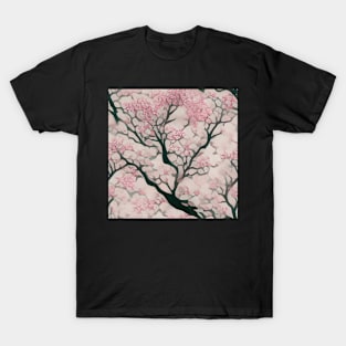 Cherry Blossom Japanese Chiogami Pattern T-Shirt